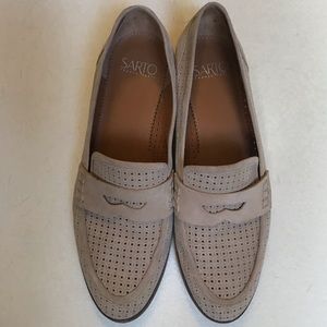 Franco Sarto Taupe Perforated Loafers (size 9)